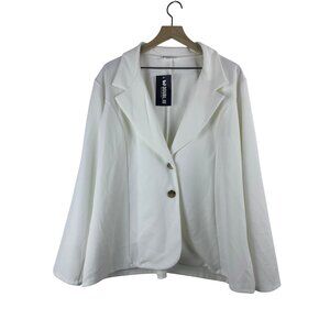 Doubleju Women's 3X White Blazer NWT Neutral Careerwear Clean Girl
